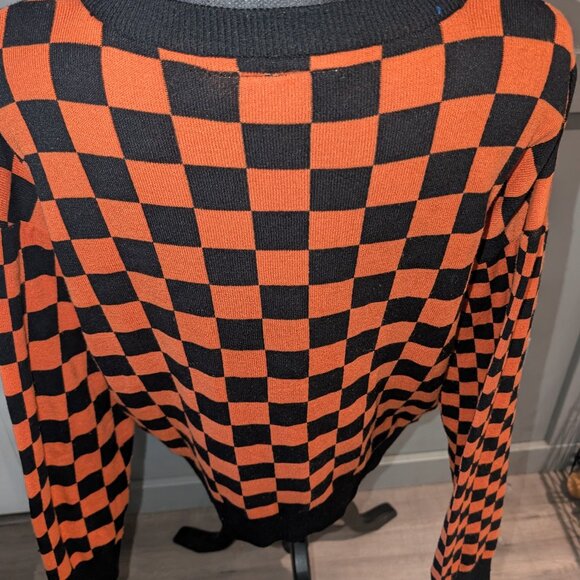 Disney Her Universe Sweater Womens Size XL Mickey Mouse Cardigan Orange Black - Picture 3 of 6